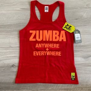ZUMBA Red Tank Top Racerback New with tags